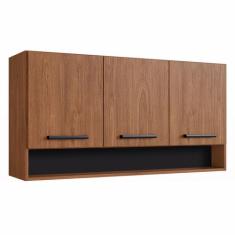 Armário Aéreo Cozinha Giovanna 3 Portas Freijó/Preto - Irm Móveis, Mar