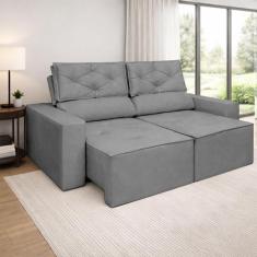 Sofá Retrátil e Reclinável 1,50m Cinza  Conforto Premium para Sua Sala