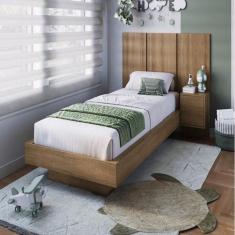 Cama Solteiro Suspensa com Cabeceira e Mesa de Apoio 80/90 Zurique Mar