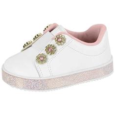 Tenis Molekinha Com Flores No Cabedal - 2131.120.9569