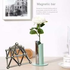 Barras magnéticas e bolas de metal neutro 36 varas 27 bolas Construção define quebra-cabeça empilhamento de jogos de escultura de mesa de | Magnético