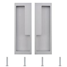 MOROBOR Puxadores de liga de zinco, 2 maçanetas embutidas para porta deslizante com 4 parafusos de cabeça chata de aço inoxidável, maçaneta de porta simples moderna para armário de gaveta de celeiro deslizante (prata)