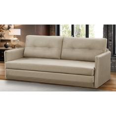Sofá Cama 2 lugares 1,50m Luisa Suede Bege Adonai Estofados