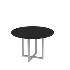 Mesa de Reunião Redonda 100cm Mrr1100p25tub Preto/Cinza
