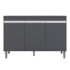 Balcão de Cozinha Manu com Tampo 120 cm Cinza Fosco - AJL - AJL Móveis