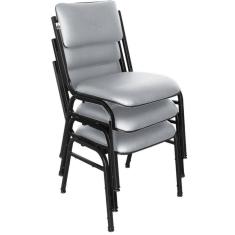 Kit com 3 Cadeiras para Auditórios Linha Hotel Smart Cinza