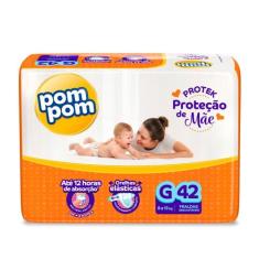 Fralda Pom Pom Derma Protek Mega G com 42un, G, 42