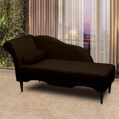 Divã Chaise Copenhagen Veludo 1,60cm Speciale Home Chumbo