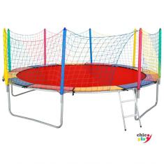 Cama Elástica 3,05m Chicoplay Lona Vermelha Nacional Com Emenda