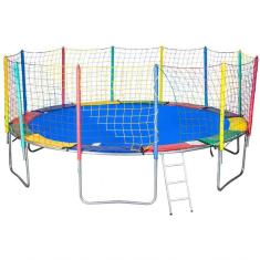 Cama Elástica 4,27m 6 Pés Chicoplay Lona Azul Nacional Com Emenda