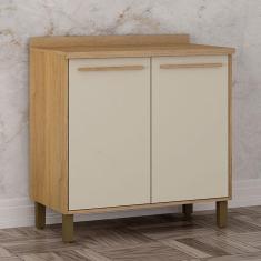 Balcão de Cozinha 800 2 Portas Ambiente Salvador Cinamomo Off White - Valdemóveis