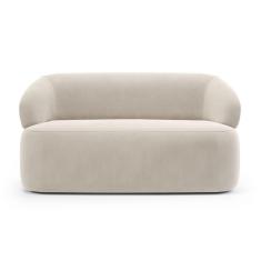 Sofá Orgânico 02 Lugares Living Glee 140cm Veludo Bege - Desk Design