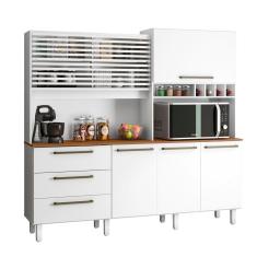 Armário De Cozinha 6 Portas 3 Gavetas Mega Branco