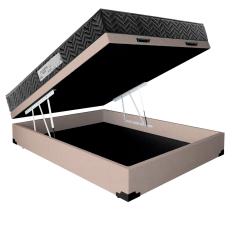 Cama Box Baú Casal Colchão Prime Gold D33 Acolchões + Box Suede 61x138x188 Bege