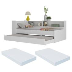 Bicama com Colchão Incluso e Baú Embutido Multimóveis FG5011 Branca