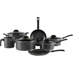 Conjunto De Panelas Garlic Alumínio 7 Peças Brinox Preto