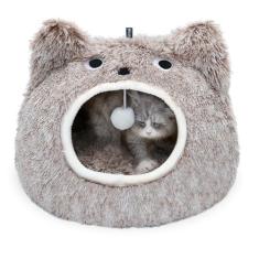 CATISM Cama para gatos – Camas para gatos internos, caverna de gatos de pelúcia macia, caverna lavável para gatinhos