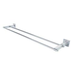 Porta Toalha Duplo 56cm. Modelo Quadrado Com Dupla Fixação
