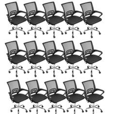 Kit 15 Cadeiras Escritório Diretor Tela Mesh Tok 3310 - Espresso Móvei