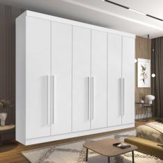 Guarda Roupa Casal 6 Portas 6 Gavetas Paris Plus D Doro Branco