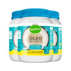 Kit 3 Óleo de coco Sem sabor Qualicoco 1 litro