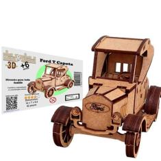 Brinquedo Educativo Quebra Cabeça 3D Ford T Capota Mdf - Monte & Eduqu