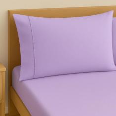 Lençol Solteiro 400 Fios 2 Peças 100% algodao - Rafaloro, Lilás