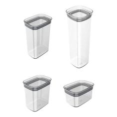 Kit 4 Potes Herméticos Porta Alimentos Mantimentos Com Tampa