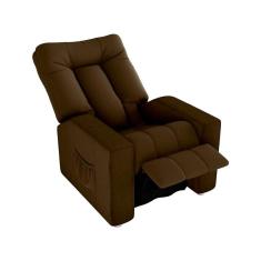 Poltrona Do Papai Reclinável Pallas Matrix Veludo Turkey Marrom
