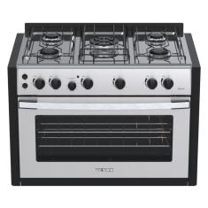 Fogao de Embutir 5 Bocas Venax Gaudi Platinum GII Inox Gas Glp 220 V