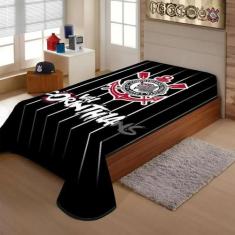 Cobertor Raschel Plus Solteiro Corinthians 1,50m x 2,20m Jolitex - Jol