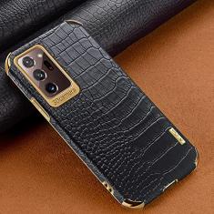 Capa de telefone com textura de crocodilo para Samsung Galaxy Note 20 Ultra S21 S20 S10 Plus A72 A52 A51 A71 A50 A70 Capa de suporte magnético, preta sem suporte, para GalaxyA50 (A50S)