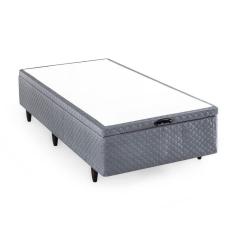 Base Box Baú Solteiro 88x188x35cm Merida Cinza