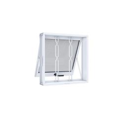 Janela de Aço Maxim-ar 50x50cm com Grade Mosaico e Vidro Riobras Branco