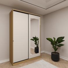 Guarda Roupa Modular 2 Portas 4 Gavetas 4 Prateleiras Nancy Cedro/off White