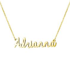 Awegift Colar com nome personalizado, banhado a ouro 18K, joia de presente para madrinha de honra para mulheres, Metal