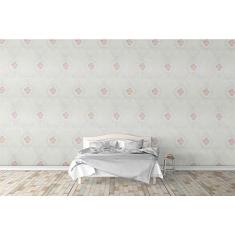 Papel de Parede Lavável - Rolo com 10m x 53cm - Palha com Arabescos e Flores coloridas - LMS-PPH-121806