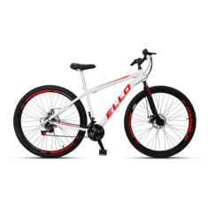 Bicicleta Aro 29 Freio A Disco 21M. Velox Branca/Vermelho - Ello Bike