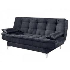 Sofá Cama Casal Reclinável Agatha  - aifos estofados, preto
