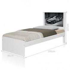 Cama Solteiro Carro Sport Chumbo - CasaH