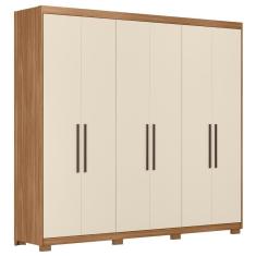 Guarda Roupa Casal 241cm 6 Portas Vanny D02 Amêndola-off - Mpozenato