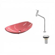 Kit Cuba L45 Com Torneira Link 1062 Metal E Válvula 1'' Rosa