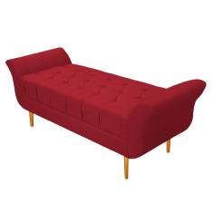 Recamier Estofado Ari 195cm King Size Suede Vermelho