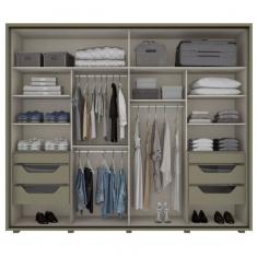 Guarda Roupa Casal 4 Espelhos 2 Portas Cavic Henn Duna/off White