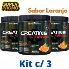 kit 3X Creatina Monohidratada Creatine Turbo Black Skull 300g - Energi