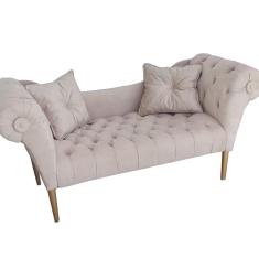 Namoradeira Recamier Sofá Decorativo 02 Lugares Dubai Bege - LM DECOR