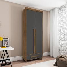 Guarda Roupa com 2 Portas Trento Cinamomo Grafite