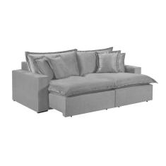 Sofá 2 Lugares Retrátil Encosto Fixo M-145 Veludo Martins Cinza