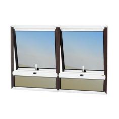 Janela de Alumínio Maxim-ar com Bandeira 80x120cm Vidro Espelhado Conf