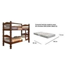 Beliche torneada madeira com 02 colchões (88x188) gazin d20 - KAMABEL